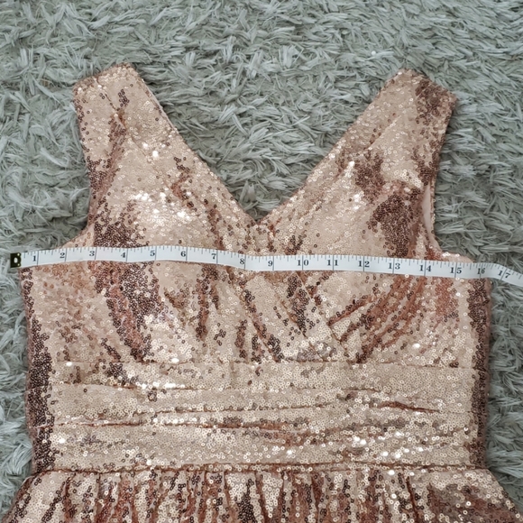 JAEDEN Rose Gold Sequin Dress - Picture 7 of 8